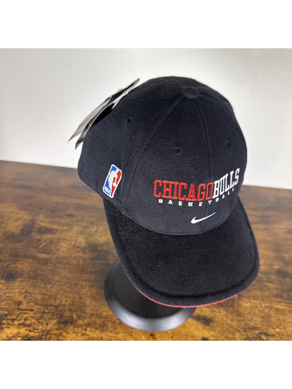 Vintage 90s Chicago Bulls Black Red NBA Nike Hat Cap ADJ Michael Jordan (w/TAGS)